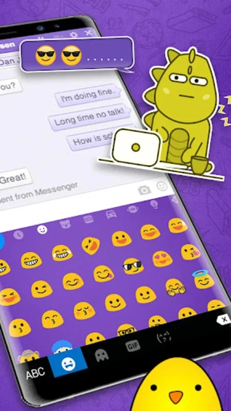 SMS Chat Purple Theme for Android: Customizable Keyboard