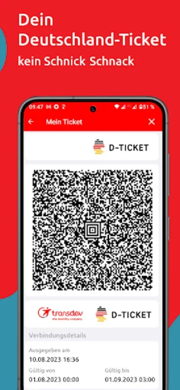 Deutschlandticket.de App for Android - Manage Your Travel Easily