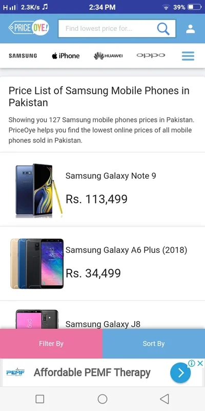 PriceOye Mobile Prices Pakistan for Android - Compare Easily