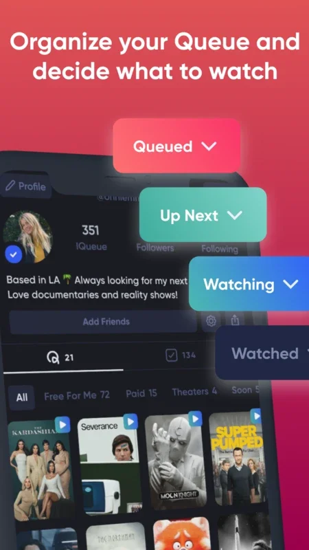 Queue - What to Watch for Android: Organize Your Entertainment