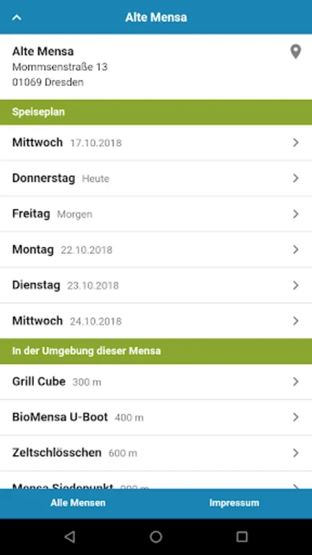 Mensaplan for Android - Get the Latest Cafeteria Menus