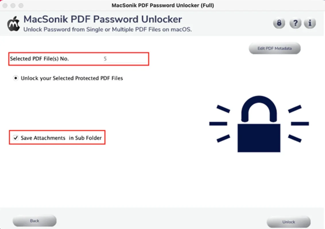 MacSonik PDF Unlocker for Mac - Unlock PDFs Efficiently