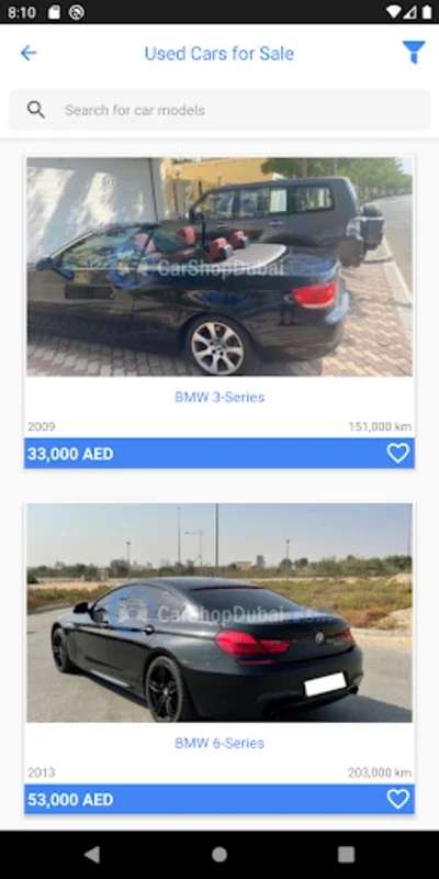 Car Shop Dubai for Android - Simplify Car Buying & Selling