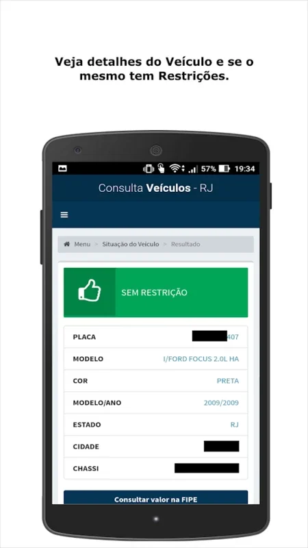 RJ - Consulta Veículos for Android: Check Vehicle Details