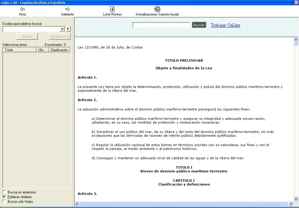 Legis for Windows - Quick Spanish Law Reference