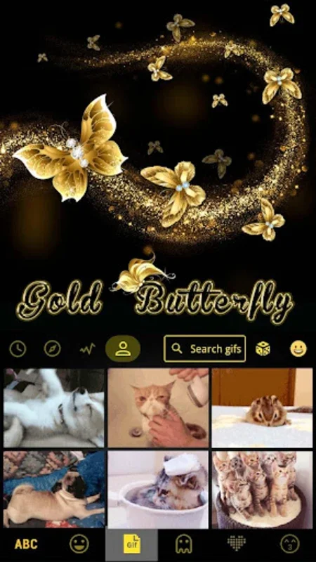 GoldButterfly Keyboard Theme for Android - Elegant and Functional