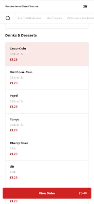 Garden Lane Pizza Chester for Android - Order Pizza with Ease