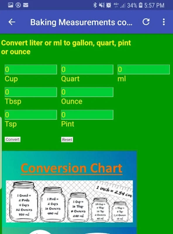 Baking Measurements and Temperature Converter for Android - Accurate Baking Aid