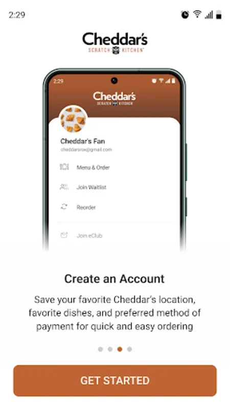 Cheddars for Android - Order Scratch-Made Meals Easily