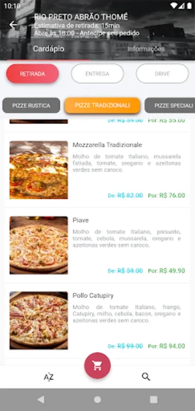 Bella Capri for Android - Customize & Order Pizzas