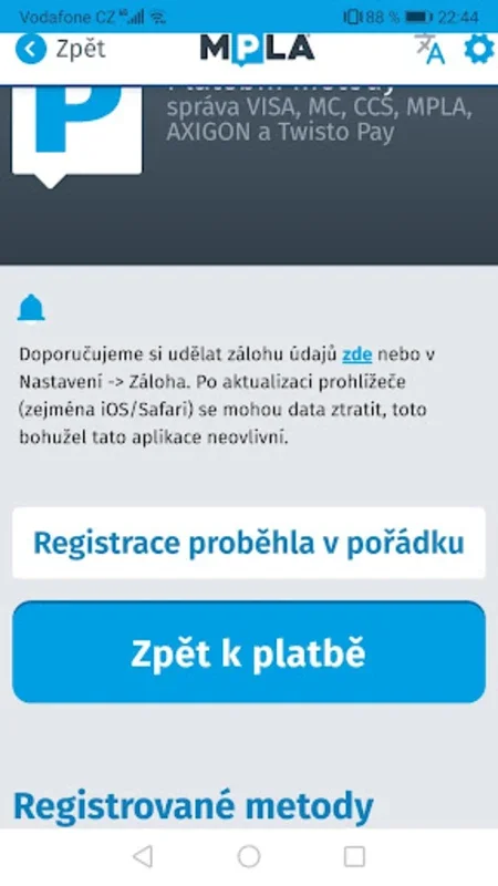 Parkování Praha for Android - Simplify Parking