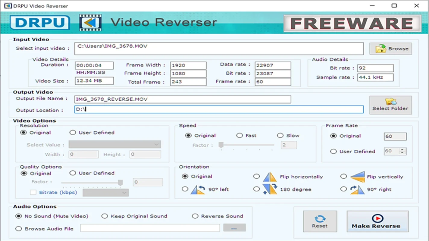 DRPU Video Reverser Freeware Software for Windows: Reverse Videos Easily