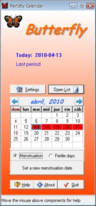 Butterfly for Windows - Track Fertility & Menstruation