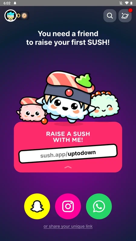 SUSH for Android: Raise Virtual Pets with Friends