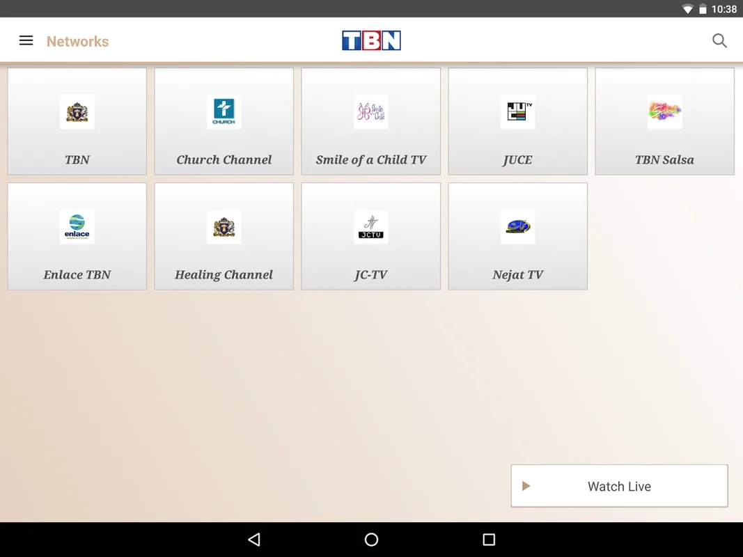 TBNApp for Android - Stream Faith-Based Content