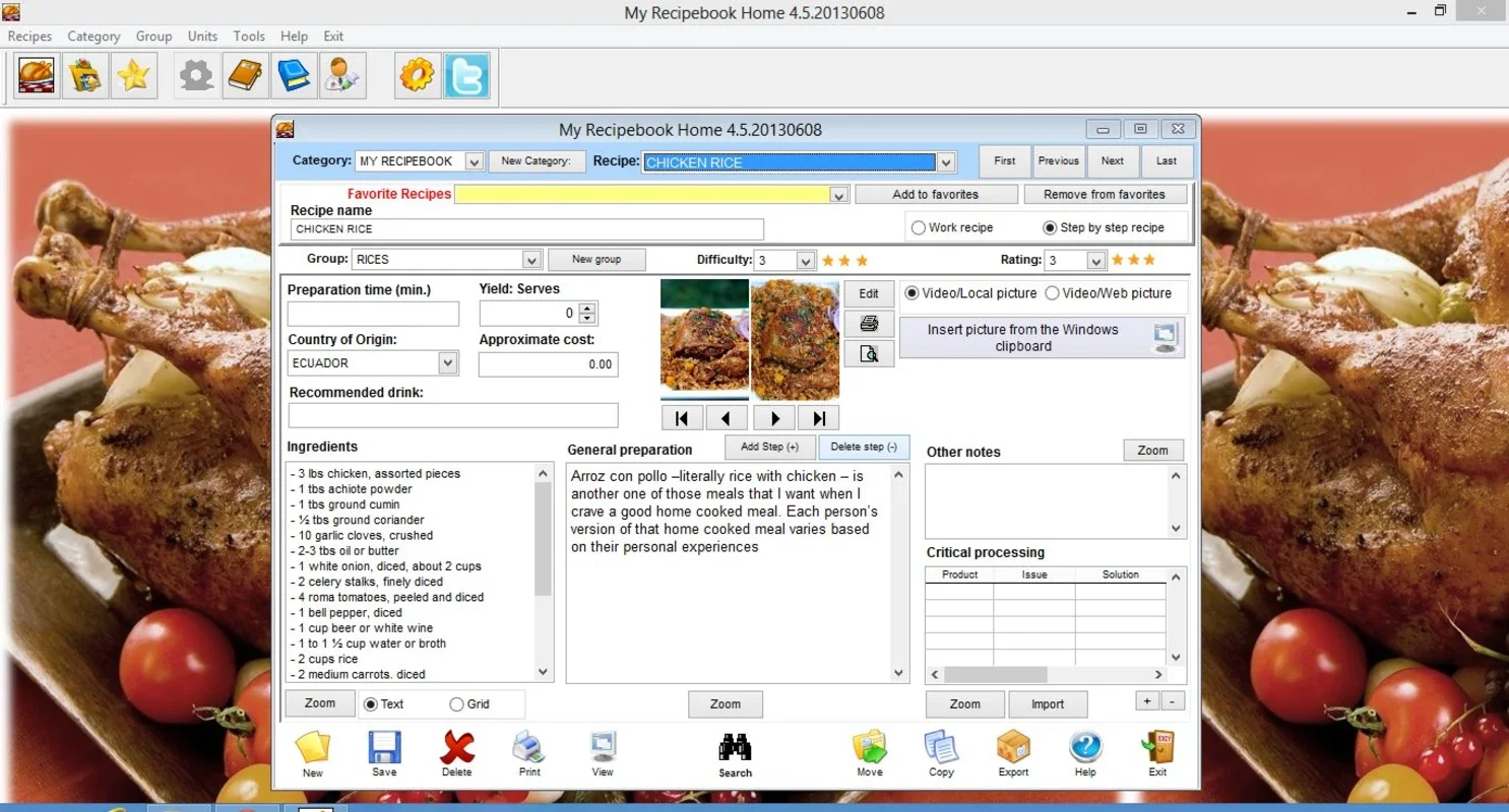 My Recipebook Professional for Windows - No Download Required