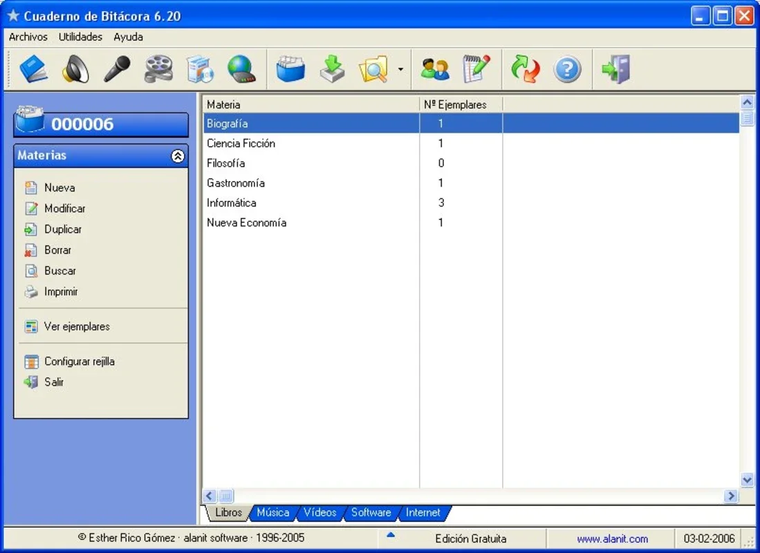 Cuaderno de Bitacora for Windows: Manage Your Collections