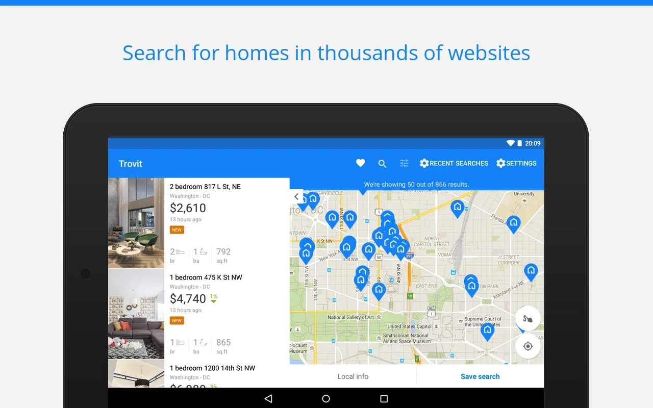 Homes for sale for Android - Streamlined Home Search