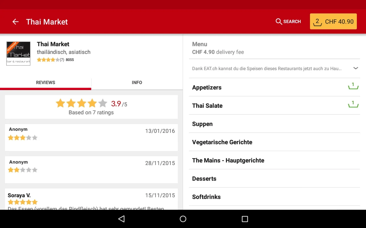 EAT.ch for Android - A World of Cuisines at Your Fingertips