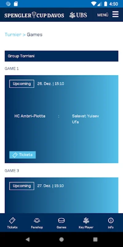 Spengler Cup Davos for Android: Unbeatable Hockey Info