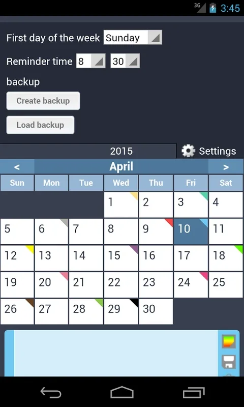 Calendar with colors for Android - Intuitive Scheduling