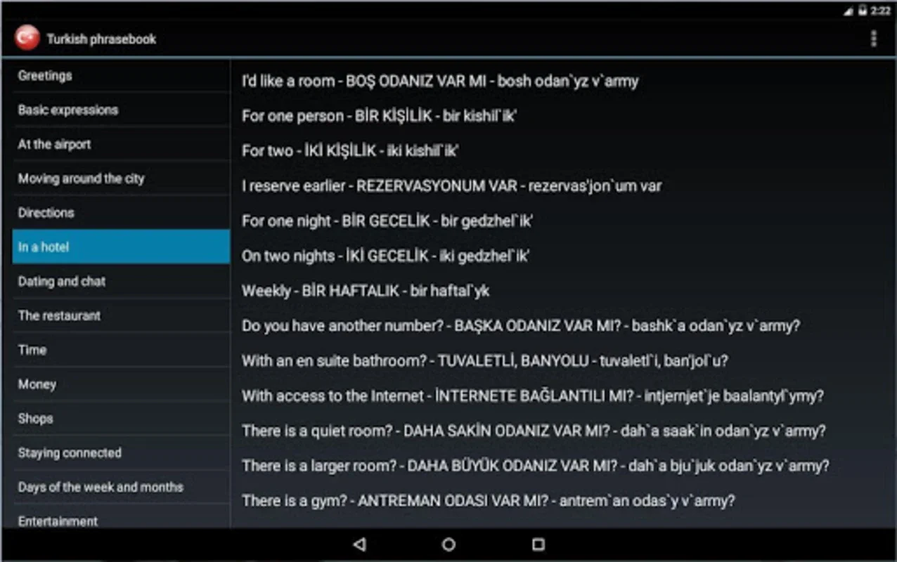 Turkish Phrasebook for Tourists for Android: Facilitate Travel