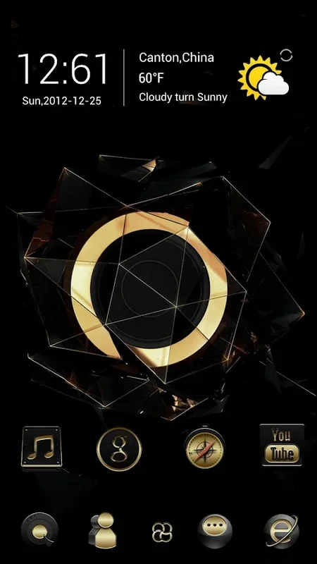 Black Gold GOLauncher EX Theme for Android: Elevate Your Style