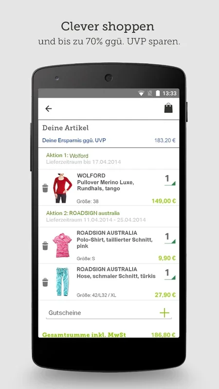 brands4friends for Android - Exclusive Shopping Club