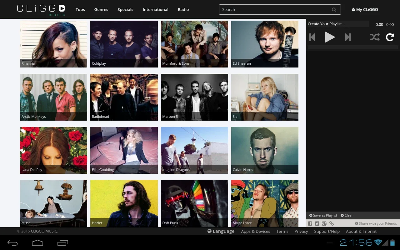 CLiGGO MUSIC on Android: Vast Music Selection