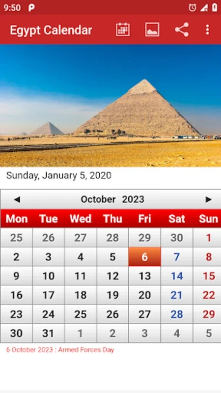 Egypt Calendar 2022 for Android - Customizable & User-Friendly