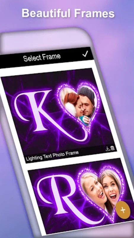 Lighting Text Photo Frames for Android - Enhance Photos