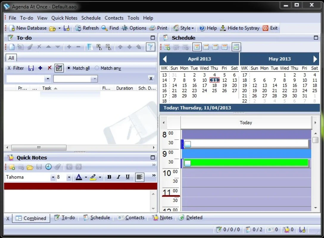 Agenda At Once Free PIM for Windows - A Comprehensive Personal Organization Tool