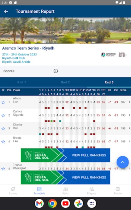 Ladies European Tour for Android - Get Real-time Updates