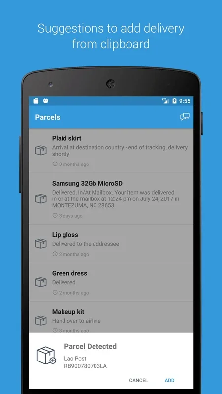 Parcels for Android - Track Packages Easily