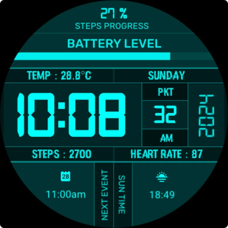 Sci-Fi Digital Watch Face for Android - Futuristic Timekeeping