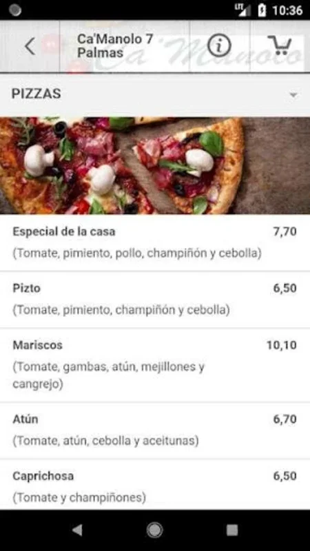 CaManolo for Android - Personalized Meal Ordering at Your Fingertips