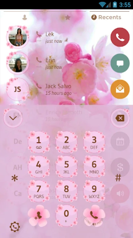 Theme Dialer Love Sakura for Android - Enhance Your Phone