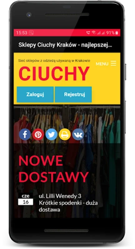 ciuchykrakow.pl for Android - A Diverse Shopping Experience