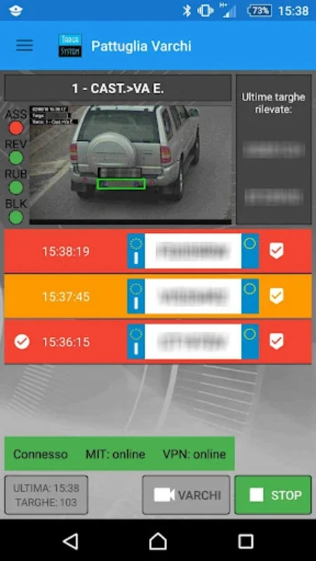 Targa System for Android: Real-Time Vehicle Verification