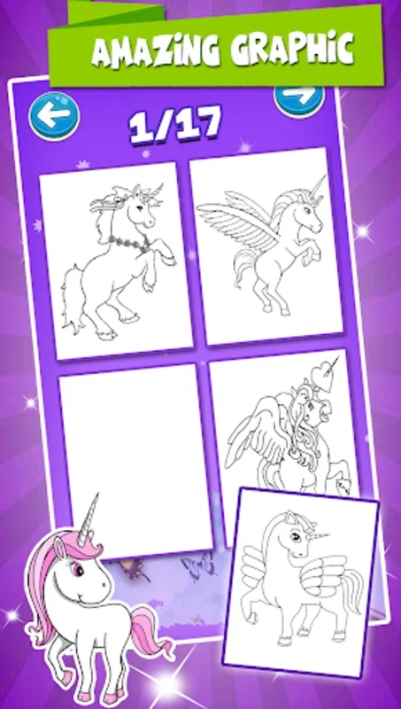 Sparkles Unicorn Coloring Page for Android - Fun Coloring App