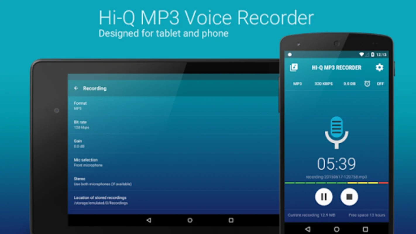 Hi-Q MP3 Rec (Free) for Android: Superior Voice Recording