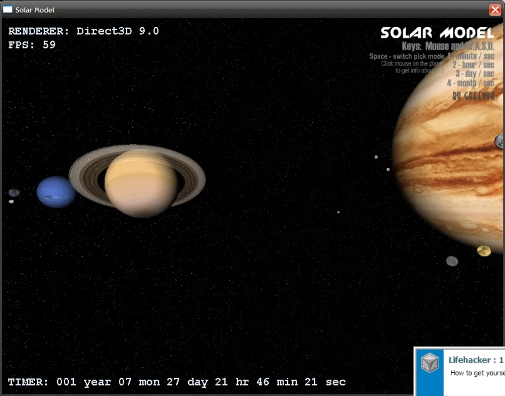 Solar Model 3D for Windows - Immersive Solar System Simulation