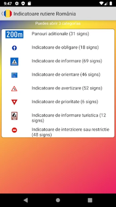 Indicatoare rutiere România for Android - Master Road Signs