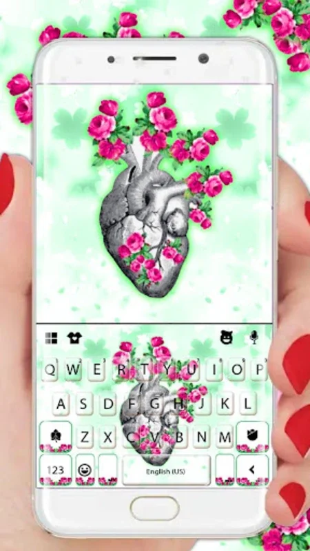 Heart Flower Art for Android: A Visually Stunning Keyboard Theme