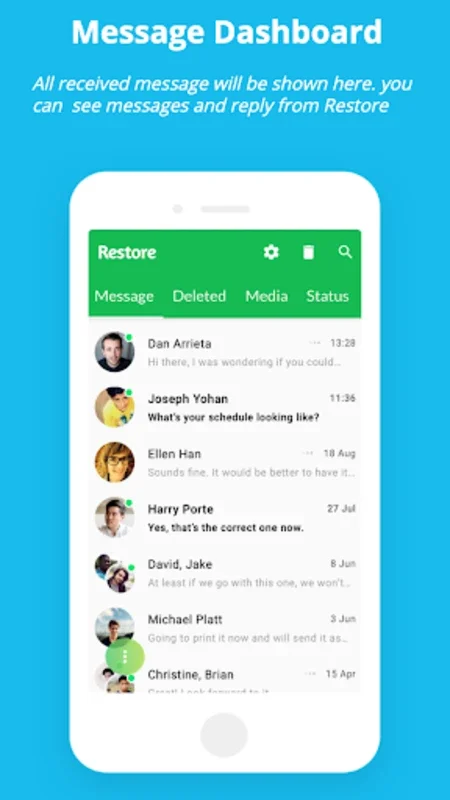 Restore : Recover Deleted mess for Android - Recover Messages and Media Privately