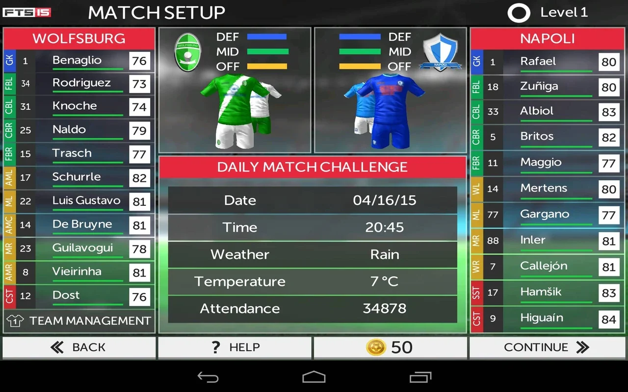 First Touch Soccer 2015: Immersive Android Soccer Simulation