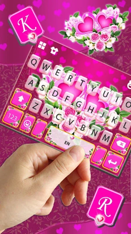 Pink Rose Flower Theme for Android - Enhance Typing