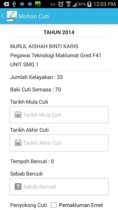 MyHRMIS Cuti for Android - Streamlined HR Management