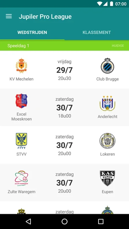 Sporza Voetbal for Android - Unbeatable Football Experience