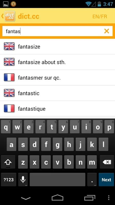 dict.cc for Android - Powerful Multilingual Dictionary